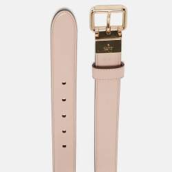 Gucci Pink/Beige GG Supreme Canvas and Leather Buckle Reversible Belt