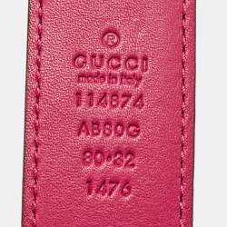 Gucci Pink Patent Leather Interlocking G Buckle Belt 80 CM