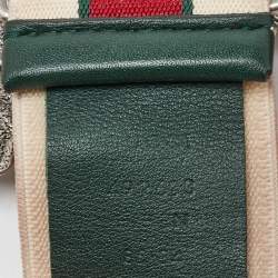 Pre Owned Gucci Beige Elastic Band Crystal Embellished Butterfly Buckle Belt 85CM