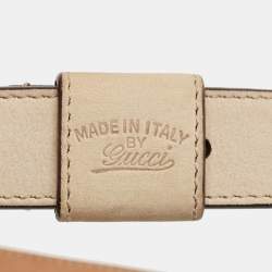 Pre Owned Gucci Light Beige Nubuck Leather Chain Detail Waist Belt 90CM