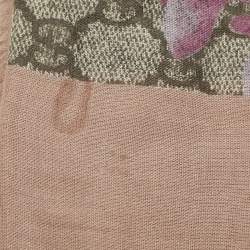 Pre Owned Gucci Pink/Beige GG Blooms Print Modal Blend Square Scarf