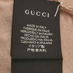 Pre Owned Gucci Pink/Beige GG Blooms Print Modal Blend Square Scarf