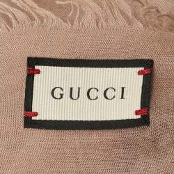 Pre Owned Gucci Pink/Beige GG Blooms Print Modal Blend Square Scarf