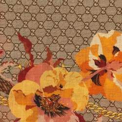 Pre Owned Gucci Brown Big Panshie GG Print Wool Shawl