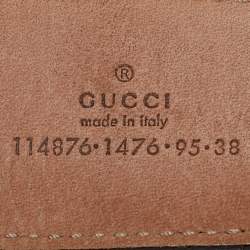 Gucci Dark Brown GG Supreme Canvas Interlocking G Buckle Belt 95CM