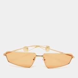 Pre Owned Gucci Gold GG0537S Rectangular Sunglasses