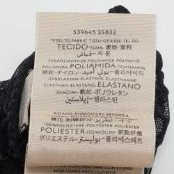 مملوكة مسبقًا Gucci Black GG Embroidered Tulle Gloves S