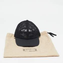 Pre Owned Gucci Black GG Motif Mesh Baseball Cap M