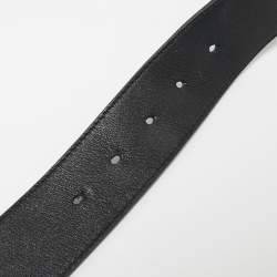 Pre Owned Gucci Black Leather GG Marmont Buckle Belt 75 CM