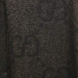 Gucci Metallic Black GG Wool Blend Scarf