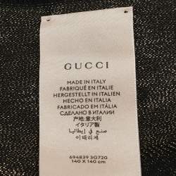 Gucci Metallic Black GG Wool Blend Scarf