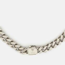 Pre Owned  Gucci Spirit Silver Tone Choker Necklace