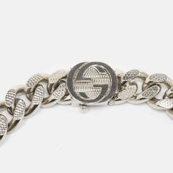 Pre Owned  Gucci Spirit Silver Tone Choker Necklace