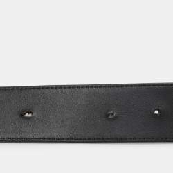 Gucci Black Leather GG Buckle Belt 90 CM