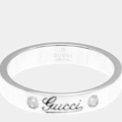 Gucci Icon Print Ring White Gold 18K Diamond Silver