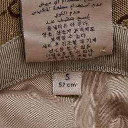 Gucci Brown GG Cotton Canvas and Leather Bucket Hat S