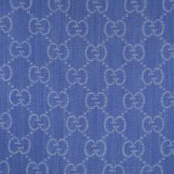 Pre Owned Gucci Blue GG Wool Scarf