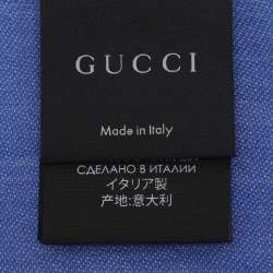 Pre Owned Gucci Blue GG Wool Scarf