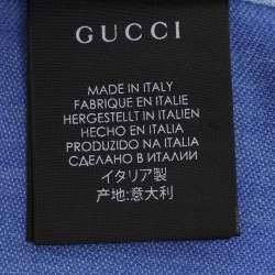 Pre Owned Gucci Blue GG Wool Scarf