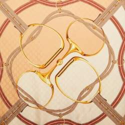 Pre Owned Gucci Horsebit Pink Silk Scarf