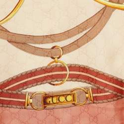 Pre Owned Gucci Horsebit Pink Silk Scarf