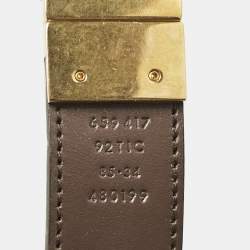 Gucci Beige GG Supreme Canvas GG Marmont Reversible Buckle Belt 85CM