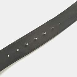 Pre Owned Gucci Black Leather GG Marmont Buckle Belt 80CM