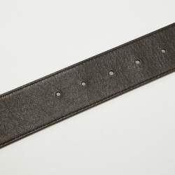 مملوكة مسبقًا Gucci Dark Brown Leather GG Marmont Buckle Belt 85CM