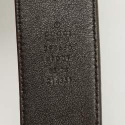 مملوكة مسبقًا Gucci Dark Brown Leather GG Marmont Buckle Belt 85CM