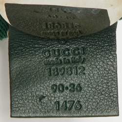 Pre Owned Gucci Green/Red Fabric Web Buckle Belt 90CM