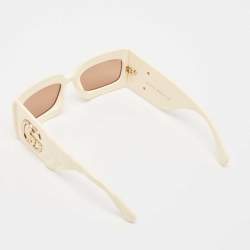 Gucci Cream/Brown GG0811S GG Marmont Rectangular Sunglasses