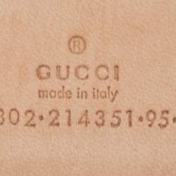 Pre Owned Gucci Teal Green Leather Double G Buckle Belt 95CM