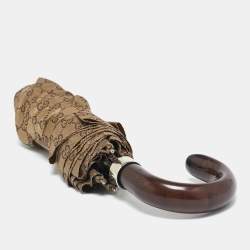 مملوكة مسبقًا Gucci Beige GG Nylon Folding Umbrella