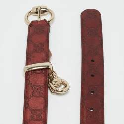 Gucci Maroon Guccissima Leather Buckle Belt 90CM