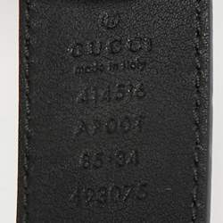 Gucci Black Leather Interlocking G Buckle Belt 85CM