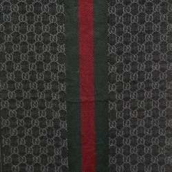Gucci Tri Color GG Wool & Silk Web Scarf
