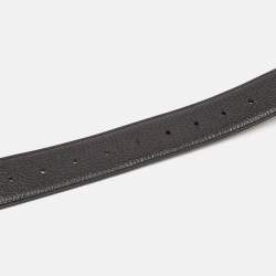 Gucci Black Leather GG Marmont Buckle Belt 95CM