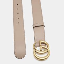 Pre Owned Gucci Old Rose Leather GG Marmont Buckle Belt 75CM