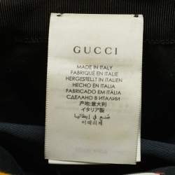 Gucci Yellow Logo Leather Applique GG Canvas Bucket Hat