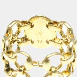Gucci 18K Yellow Gold Horsebit Band Ring EU 53
