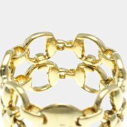 Gucci 18K Yellow Gold Horsebit Band Ring EU 53