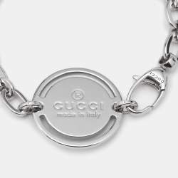 Gucci Disk Sterling Silver 925 Link Bracelet 17
