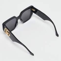Pre Owned Gucci Black GG0956S Double G Square Sunglasses
