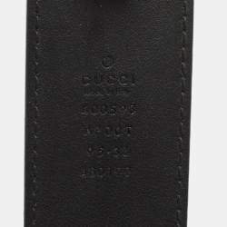 Gucci Black Leather GG Marmont Wide Buckle Belt 95CM