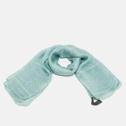Gucci Blue Printed Silk Square Scarf 