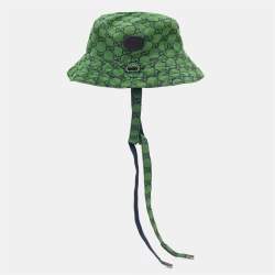 Gucci Green GG Canvas Reversible Self-Tie Bucket Hat 