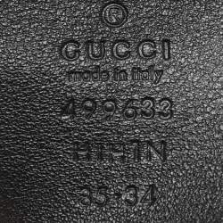 Pre Owned Gucci White Elastic Band Crystals Embellished Butterfly Waist Belt 85CM