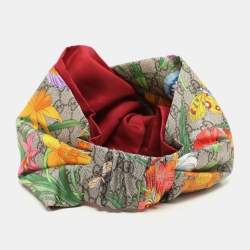 Gucci Multicolor Flora Print Silk Headband