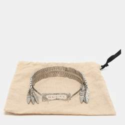 Gucci Silver Tone Metal and Crystal Embellishment Headband
