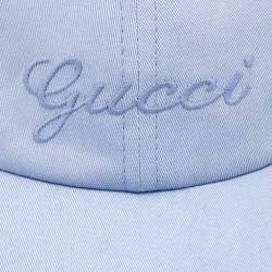 Gucci Ligi Blue Logo Embroidered Cotton Baseball Cap XS (56 cm)